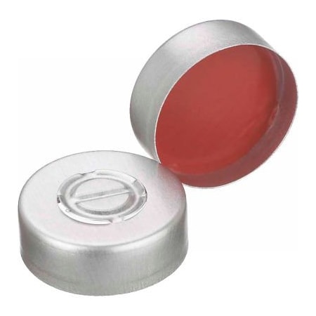 Cp Lab Safety. Wheaton 20mm Crimp Seal, Center Tear-Out Aluminum, PTFE/Rubber, Case of 1000 224223-01